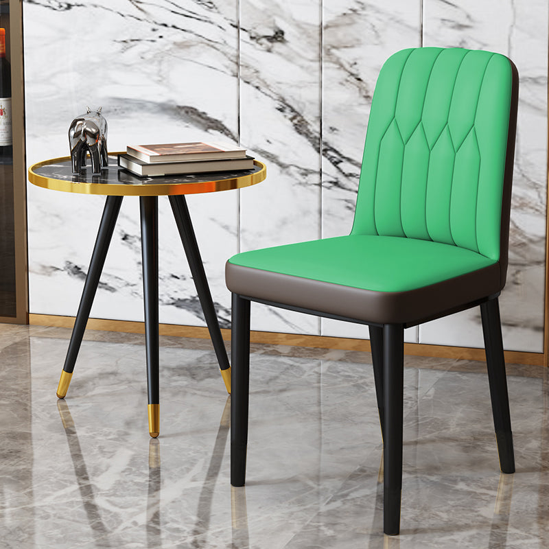 Scandinavian Indoor Side Chair Parsons Back Upholstered Metal Dining Room Chair Green 1 Piece Black Clearhalo ' kitchen&dining_furn' 'Dining Chairs' 'Dining Tables & Seating' 'dining_chair' 'furn' 'furn_dining_chair' 'Furniture' 'furniture_dining_chair' 'Kitchen & Dining Furniture' 'kitchen' 4037875