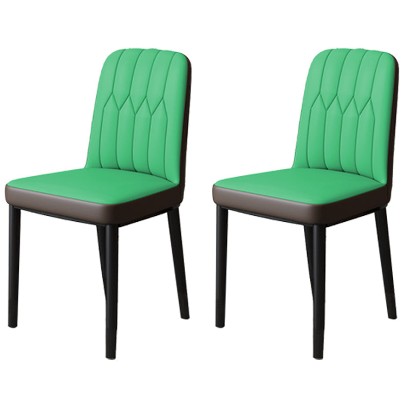 Scandinavian Indoor Side Chair Parsons Back Upholstered Metal Dining Room Chair Green 2 Piece Set Black Clearhalo ' kitchen&dining_furn' 'Dining Chairs' 'Dining Tables & Seating' 'dining_chair' 'furn' 'furn_dining_chair' 'Furniture' 'furniture_dining_chair' 'Kitchen & Dining Furniture' 'kitchen' 4037876