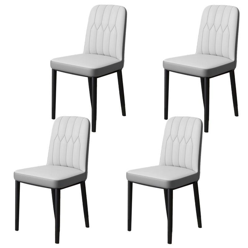 Scandinavian Indoor Side Chair Parsons Back Upholstered Metal Dining Room Chair Light Gray 4 Piece Set Black Clearhalo ' kitchen&dining_furn' 'Dining Chairs' 'Dining Tables & Seating' 'dining_chair' 'furn' 'furn_dining_chair' 'Furniture' 'furniture_dining_chair' 'Kitchen & Dining Furniture' 'kitchen' 4037880