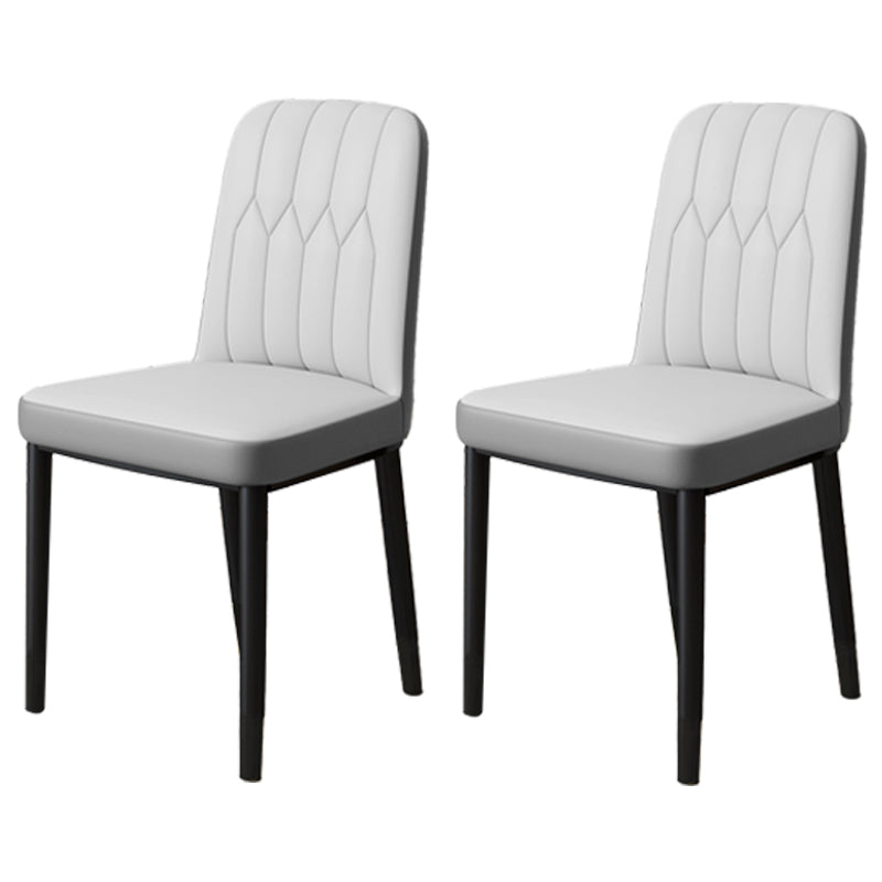 Scandinavian Indoor Side Chair Parsons Back Upholstered Metal Dining Room Chair Light Gray 2 Piece Set Black Clearhalo ' kitchen&dining_furn' 'Dining Chairs' 'Dining Tables & Seating' 'dining_chair' 'furn' 'furn_dining_chair' 'Furniture' 'furniture_dining_chair' 'Kitchen & Dining Furniture' 'kitchen' 4037882