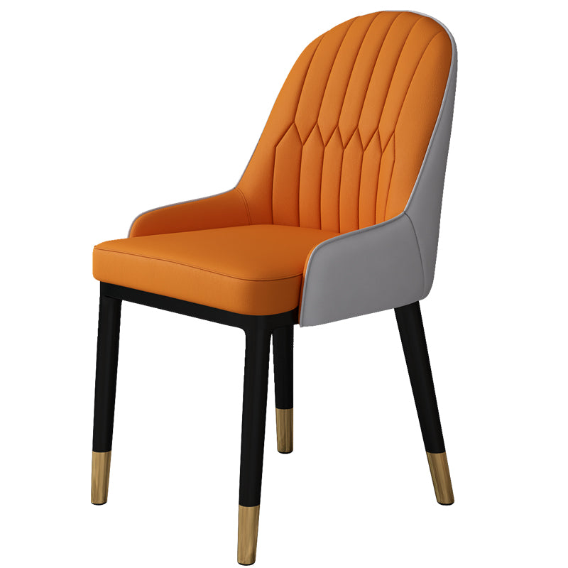 Scandinavian Metal Chairs Set Solid Back Arm Dining Room Kitchen Chair Clearhalo ' kitchen&dining_furn' 'Dining Chairs' 'Dining Tables & Seating' 'dining_chair' 'furn' 'furn_dining_chair' 'Furniture' 'furniture_dining_chair' 'Kitchen & Dining Furniture' 'kitchen' 4037896