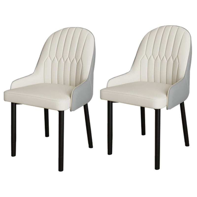 Scandinavian Metal Chairs Set Solid Back Arm Dining Room Kitchen Chair Gray-White 2 Piece Set Black Clearhalo ' kitchen&dining_furn' 'Dining Chairs' 'Dining Tables & Seating' 'dining_chair' 'furn' 'furn_dining_chair' 'Furniture' 'furniture_dining_chair' 'Kitchen & Dining Furniture' 'kitchen' 4037904