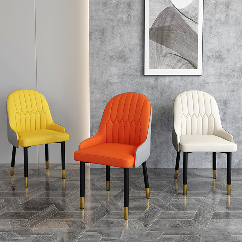 Scandinavian Metal Chairs Set Solid Back Arm Dining Room Kitchen Chair Clearhalo ' kitchen&dining_furn' 'Dining Chairs' 'Dining Tables & Seating' 'dining_chair' 'furn' 'furn_dining_chair' 'Furniture' 'furniture_dining_chair' 'Kitchen & Dining Furniture' 'kitchen' 4037905