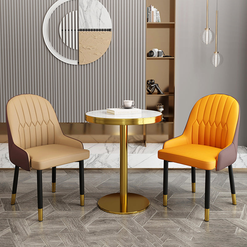 Scandinavian Metal Chairs Set Solid Back Arm Dining Room Kitchen Chair Clearhalo ' kitchen&dining_furn' 'Dining Chairs' 'Dining Tables & Seating' 'dining_chair' 'furn' 'furn_dining_chair' 'Furniture' 'furniture_dining_chair' 'Kitchen & Dining Furniture' 'kitchen' 4037911