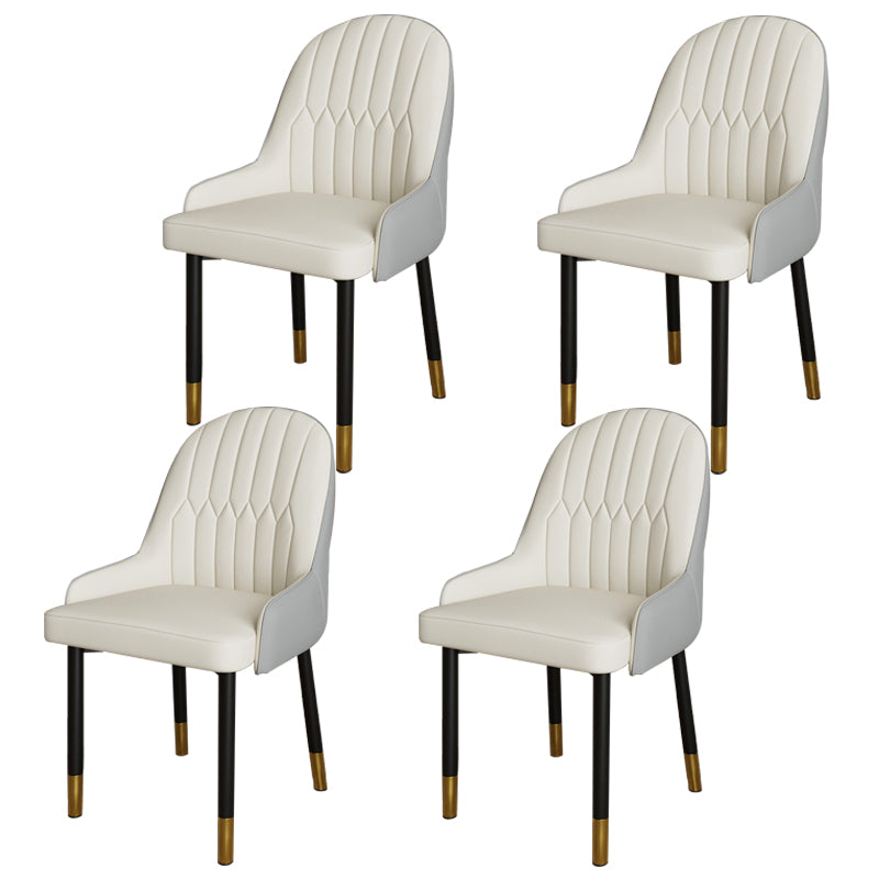 Scandinavian Metal Chairs Set Solid Back Arm Dining Room Kitchen Chair Gray-White 4 Piece Set Brass Gold Clearhalo ' kitchen&dining_furn' 'Dining Chairs' 'Dining Tables & Seating' 'dining_chair' 'furn' 'furn_dining_chair' 'Furniture' 'furniture_dining_chair' 'Kitchen & Dining Furniture' 'kitchen' 4037921
