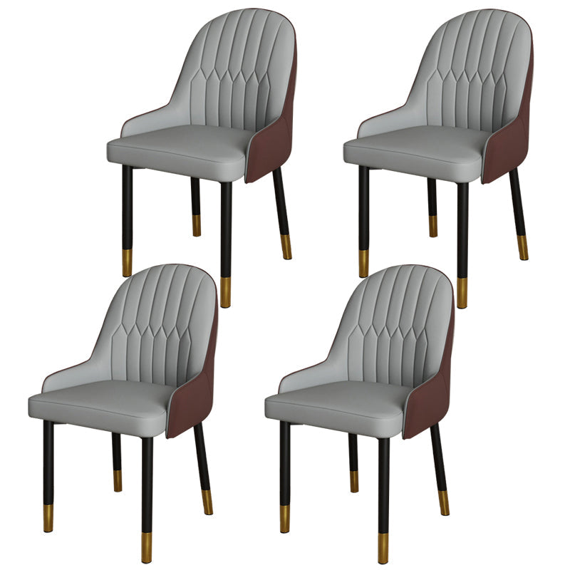 Scandinavian Metal Chairs Set Solid Back Arm Dining Room Kitchen Chair Gray Coffee 4 Piece Set Brass Gold Clearhalo ' kitchen&dining_furn' 'Dining Chairs' 'Dining Tables & Seating' 'dining_chair' 'furn' 'furn_dining_chair' 'Furniture' 'furniture_dining_chair' 'Kitchen & Dining Furniture' 'kitchen' 4037924