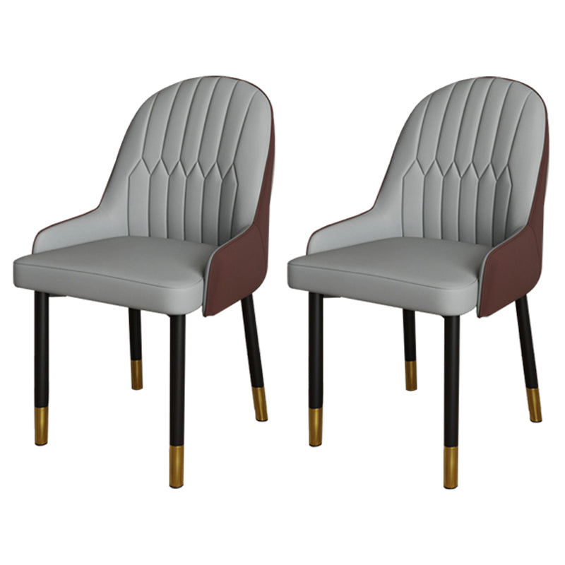 Scandinavian Metal Chairs Set Solid Back Arm Dining Room Kitchen Chair Gray Coffee 2 Piece Set Brass Gold Clearhalo ' kitchen&dining_furn' 'Dining Chairs' 'Dining Tables & Seating' 'dining_chair' 'furn' 'furn_dining_chair' 'Furniture' 'furniture_dining_chair' 'Kitchen & Dining Furniture' 'kitchen' 4037926