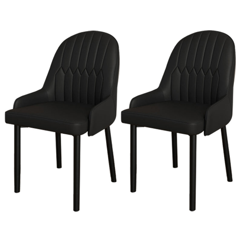 Scandinavian Metal Chairs Set Solid Back Arm Dining Room Kitchen Chair Black 2 Piece Set Black Clearhalo ' kitchen&dining_furn' 'Dining Chairs' 'Dining Tables & Seating' 'dining_chair' 'furn' 'furn_dining_chair' 'Furniture' 'furniture_dining_chair' 'Kitchen & Dining Furniture' 'kitchen' 4037929