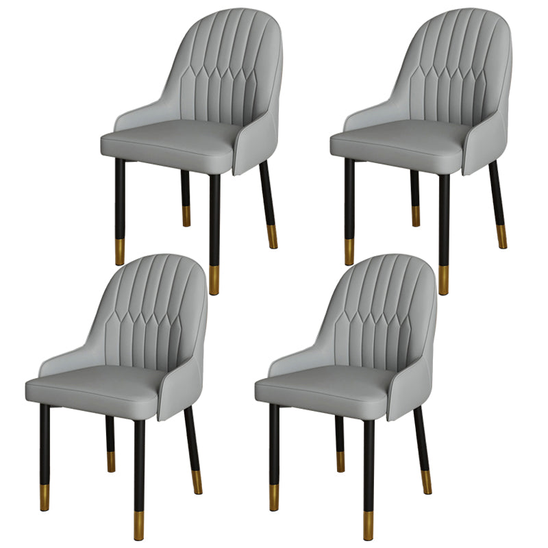 Scandinavian Metal Chairs Set Solid Back Arm Dining Room Kitchen Chair Grey 4 Piece Set Brass Gold Clearhalo ' kitchen&dining_furn' 'Dining Chairs' 'Dining Tables & Seating' 'dining_chair' 'furn' 'furn_dining_chair' 'Furniture' 'furniture_dining_chair' 'Kitchen & Dining Furniture' 'kitchen' 4037930
