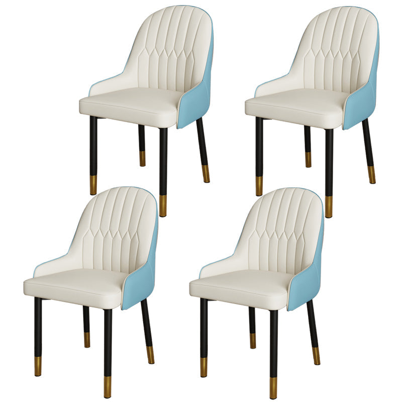 Scandinavian Metal Chairs Set Solid Back Arm Dining Room Kitchen Chair Blue-White 4 Piece Set Brass Gold Clearhalo ' kitchen&dining_furn' 'Dining Chairs' 'Dining Tables & Seating' 'dining_chair' 'furn' 'furn_dining_chair' 'Furniture' 'furniture_dining_chair' 'Kitchen & Dining Furniture' 'kitchen' 4037936