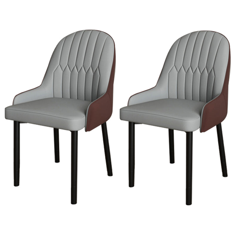 Scandinavian Metal Chairs Set Solid Back Arm Dining Room Kitchen Chair Gray Coffee 2 Piece Set Black Clearhalo ' kitchen&dining_furn' 'Dining Chairs' 'Dining Tables & Seating' 'dining_chair' 'furn' 'furn_dining_chair' 'Furniture' 'furniture_dining_chair' 'Kitchen & Dining Furniture' 'kitchen' 4037941