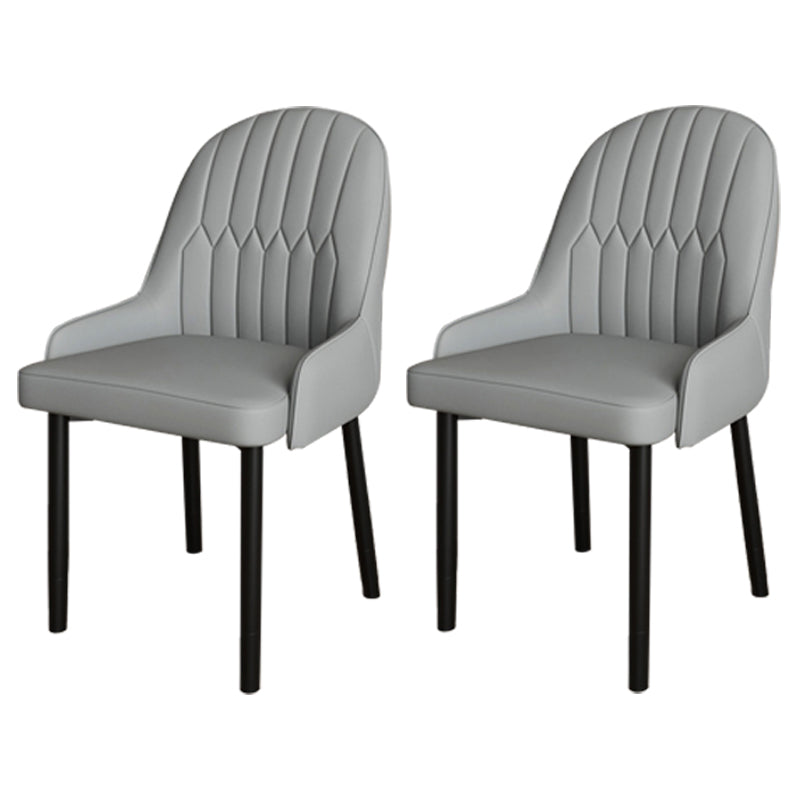 Scandinavian Metal Chairs Set Solid Back Arm Dining Room Kitchen Chair Grey 2 Piece Set Black Clearhalo ' kitchen&dining_furn' 'Dining Chairs' 'Dining Tables & Seating' 'dining_chair' 'furn' 'furn_dining_chair' 'Furniture' 'furniture_dining_chair' 'Kitchen & Dining Furniture' 'kitchen' 4037947