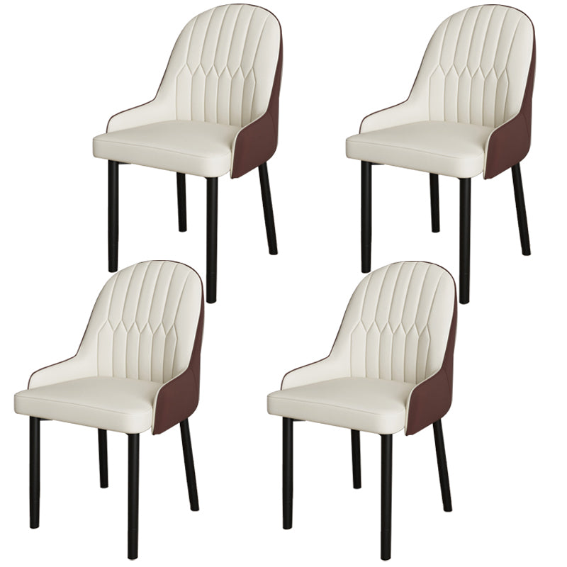 Scandinavian Metal Chairs Set Solid Back Arm Dining Room Kitchen Chair Coffee-White 4 Piece Set Black Clearhalo ' kitchen&dining_furn' 'Dining Chairs' 'Dining Tables & Seating' 'dining_chair' 'furn' 'furn_dining_chair' 'Furniture' 'furniture_dining_chair' 'Kitchen & Dining Furniture' 'kitchen' 4037954