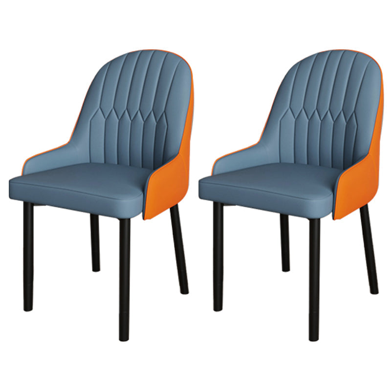 Scandinavian Metal Chairs Set Solid Back Arm Dining Room Kitchen Chair Yellow Blue 2 Piece Set Black Clearhalo ' kitchen&dining_furn' 'Dining Chairs' 'Dining Tables & Seating' 'dining_chair' 'furn' 'furn_dining_chair' 'Furniture' 'furniture_dining_chair' 'Kitchen & Dining Furniture' 'kitchen' 4037959