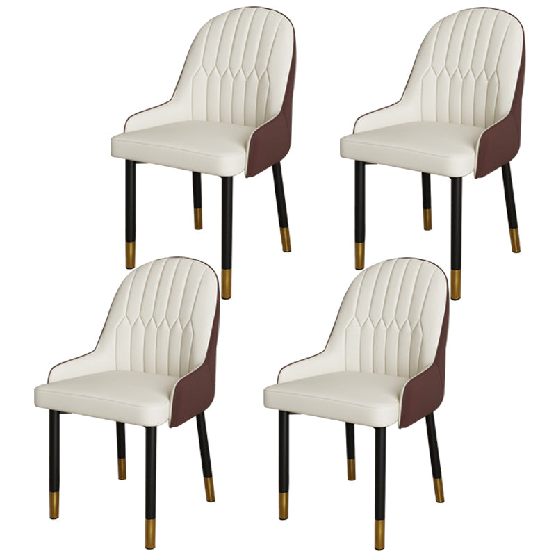 Scandinavian Metal Chairs Set Solid Back Arm Dining Room Kitchen Chair Coffee-White 4 Piece Set Brass Gold Clearhalo ' kitchen&dining_furn' 'Dining Chairs' 'Dining Tables & Seating' 'dining_chair' 'furn' 'furn_dining_chair' 'Furniture' 'furniture_dining_chair' 'Kitchen & Dining Furniture' 'kitchen' 4037963