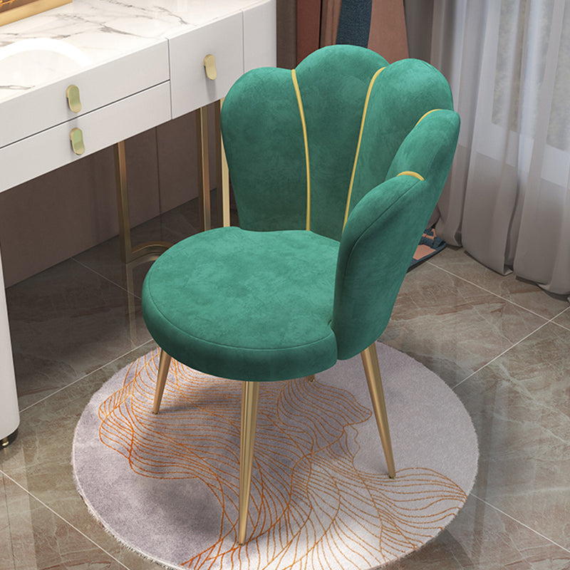 Scandinavian Style Velvet Armless Dining Chair Solid Back Single Dining Chair Blackish Green Clearhalo ' kitchen&dining_furn' 'Dining Chairs' 'Dining Tables & Seating' 'dining_chair' 'furn' 'furn_dining_chair' 'Furniture' 'furniture_dining_chair' 'Kitchen & Dining Furniture' 'kitchen' 4037980