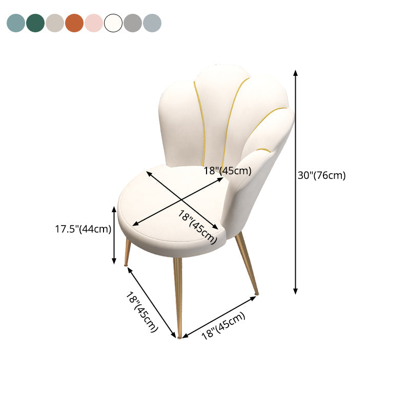 Scandinavian Style Velvet Armless Dining Chair Solid Back Single Dining Chair Clearhalo ' kitchen&dining_furn' 'Dining Chairs' 'Dining Tables & Seating' 'dining_chair' 'furn' 'furn_dining_chair' 'Furniture' 'furniture_dining_chair' 'Kitchen & Dining Furniture' 'kitchen' 4037988