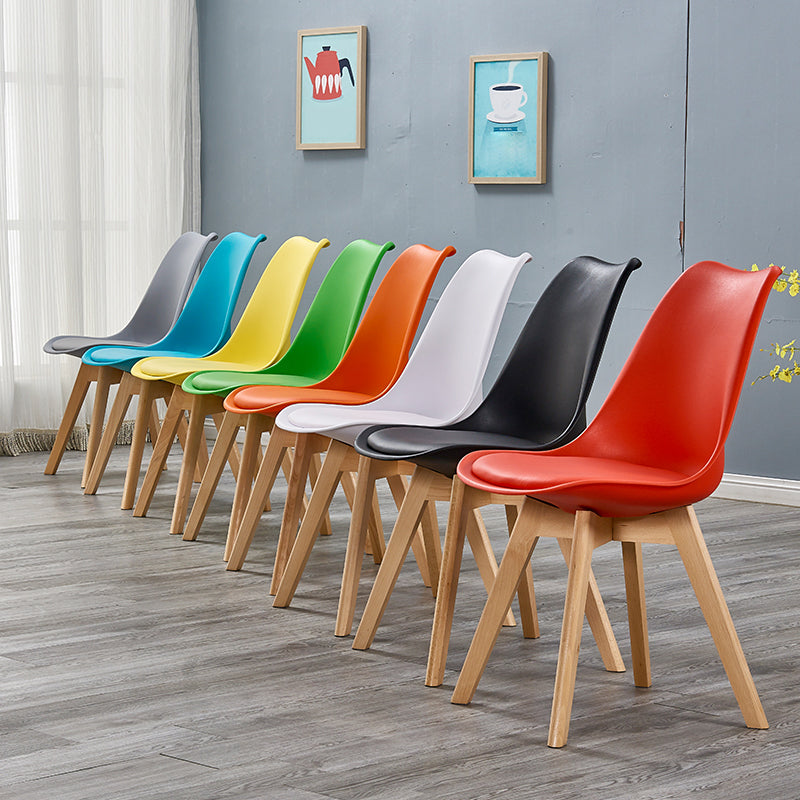 Eames Armless Dining Chairs Scandinavian Side Dining Chairs with Wood Legs Clearhalo ' kitchen&dining_furn' 'Dining Chairs' 'Dining Tables & Seating' 'dining_chair' 'Furniture' 'furniture_dining_chair' 'Kitchen & Dining Furniture' 'kitchen' 4038001