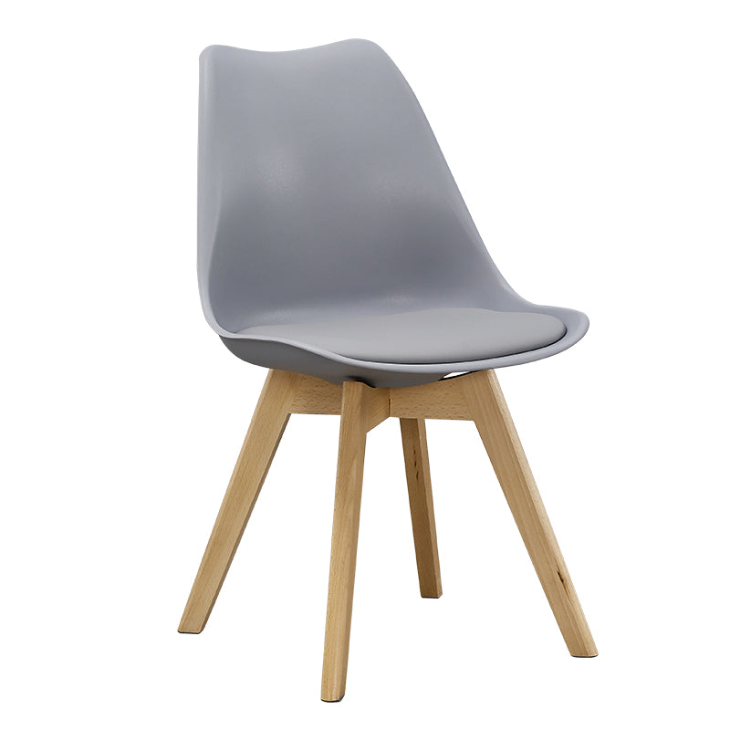 Eames Armless Dining Chairs Scandinavian Side Dining Chairs with Wood Legs Grey 1 Piece Clearhalo ' kitchen&dining_furn' 'Dining Chairs' 'Dining Tables & Seating' 'dining_chair' 'Furniture' 'furniture_dining_chair' 'Kitchen & Dining Furniture' 'kitchen' 4038003