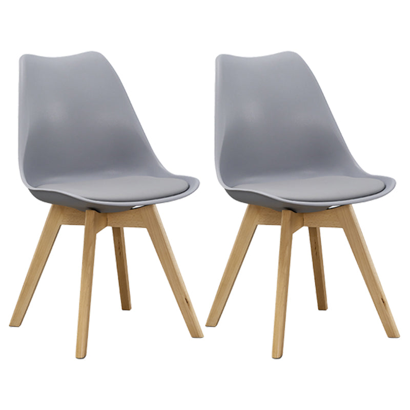 Eames Armless Dining Chairs Scandinavian Side Dining Chairs with Wood Legs Grey Set of 2 Clearhalo ' kitchen&dining_furn' 'Dining Chairs' 'Dining Tables & Seating' 'dining_chair' 'Furniture' 'furniture_dining_chair' 'Kitchen & Dining Furniture' 'kitchen' 4038005