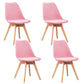 Eames Armless Dining Chairs Scandinavian Side Dining Chairs with Wood Legs Pink Set of 4 Clearhalo ' kitchen&dining_furn' 'Dining Chairs' 'Dining Tables & Seating' 'dining_chair' 'Furniture' 'furniture_dining_chair' 'Kitchen & Dining Furniture' 'kitchen' 4038008