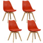 Eames Armless Dining Chairs Scandinavian Side Dining Chairs with Wood Legs Red Set of 4 Clearhalo ' kitchen&dining_furn' 'Dining Chairs' 'Dining Tables & Seating' 'dining_chair' 'Furniture' 'furniture_dining_chair' 'Kitchen & Dining Furniture' 'kitchen' 4038018