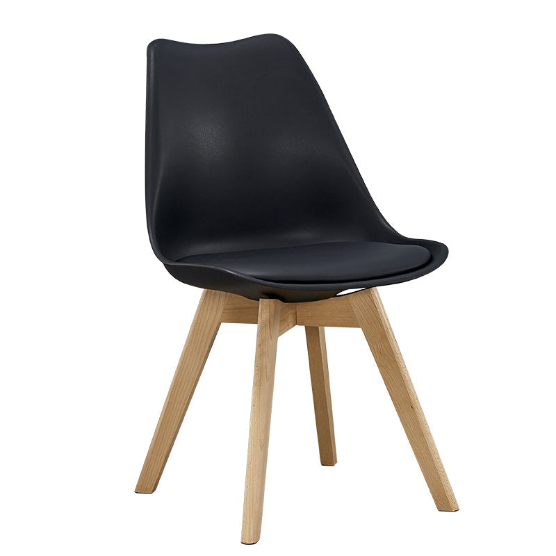 Eames Armless Dining Chairs Scandinavian Side Dining Chairs with Wood Legs Black 1 Piece Clearhalo ' kitchen&dining_furn' 'Dining Chairs' 'Dining Tables & Seating' 'dining_chair' 'Furniture' 'furniture_dining_chair' 'Kitchen & Dining Furniture' 'kitchen' 4038022