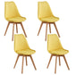 Eames Armless Dining Chairs Scandinavian Side Dining Chairs with Wood Legs Light Yellow Set of 4 Clearhalo ' kitchen&dining_furn' 'Dining Chairs' 'Dining Tables & Seating' 'dining_chair' 'Furniture' 'furniture_dining_chair' 'Kitchen & Dining Furniture' 'kitchen' 4038027