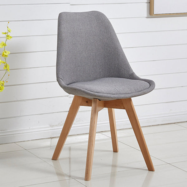 Eames Armless Dining Chairs Scandinavian Side Dining Chairs with Wood Legs Dark Gray 1 Piece Clearhalo ' kitchen&dining_furn' 'Dining Chairs' 'Dining Tables & Seating' 'dining_chair' 'Furniture' 'furniture_dining_chair' 'Kitchen & Dining Furniture' 'kitchen' 4038030