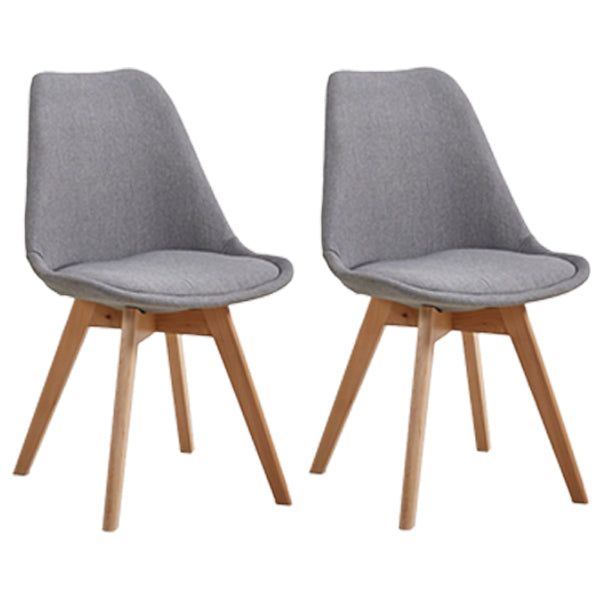 Eames Armless Dining Chairs Scandinavian Side Dining Chairs with Wood Legs Dark Gray Set of 2 Clearhalo ' kitchen&dining_furn' 'Dining Chairs' 'Dining Tables & Seating' 'dining_chair' 'Furniture' 'furniture_dining_chair' 'Kitchen & Dining Furniture' 'kitchen' 4038031