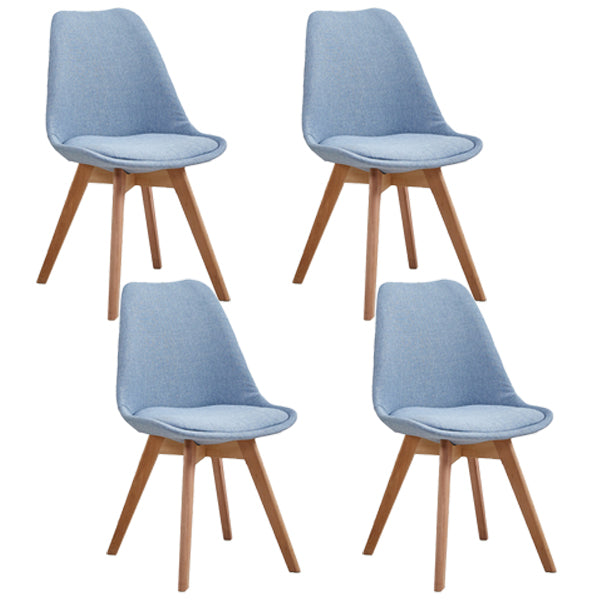Eames Armless Dining Chairs Scandinavian Side Dining Chairs with Wood Legs Sky Blue Set of 4 Clearhalo ' kitchen&dining_furn' 'Dining Chairs' 'Dining Tables & Seating' 'dining_chair' 'Furniture' 'furniture_dining_chair' 'Kitchen & Dining Furniture' 'kitchen' 4038032