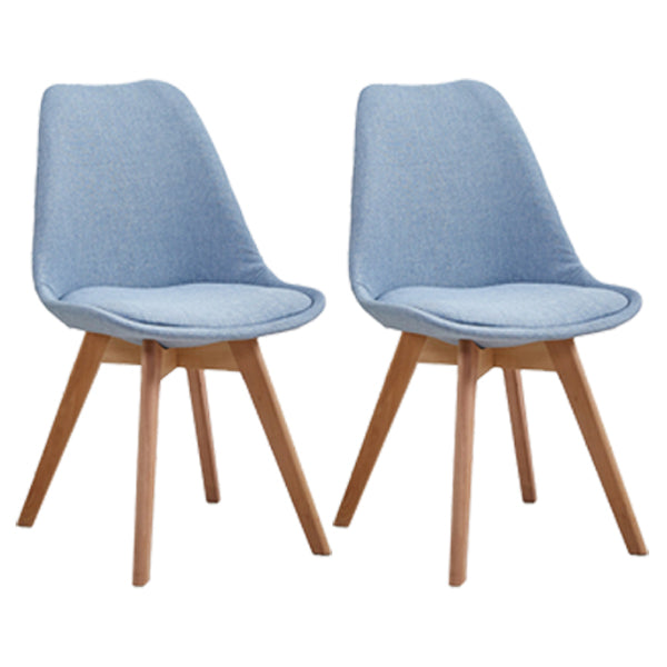 Eames Armless Dining Chairs Scandinavian Side Dining Chairs with Wood Legs Sky Blue Set of 2 Clearhalo ' kitchen&dining_furn' 'Dining Chairs' 'Dining Tables & Seating' 'dining_chair' 'Furniture' 'furniture_dining_chair' 'Kitchen & Dining Furniture' 'kitchen' 4038034