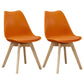 Eames Armless Dining Chairs Scandinavian Side Dining Chairs with Wood Legs Orange Set of 2 Clearhalo ' kitchen&dining_furn' 'Dining Chairs' 'Dining Tables & Seating' 'dining_chair' 'Furniture' 'furniture_dining_chair' 'Kitchen & Dining Furniture' 'kitchen' 4038037