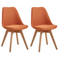Eames Armless Dining Chairs Scandinavian Side Dining Chairs with Wood Legs Orange-Red Set of 2 Clearhalo ' kitchen&dining_furn' 'Dining Chairs' 'Dining Tables & Seating' 'dining_chair' 'Furniture' 'furniture_dining_chair' 'Kitchen & Dining Furniture' 'kitchen' 4038040