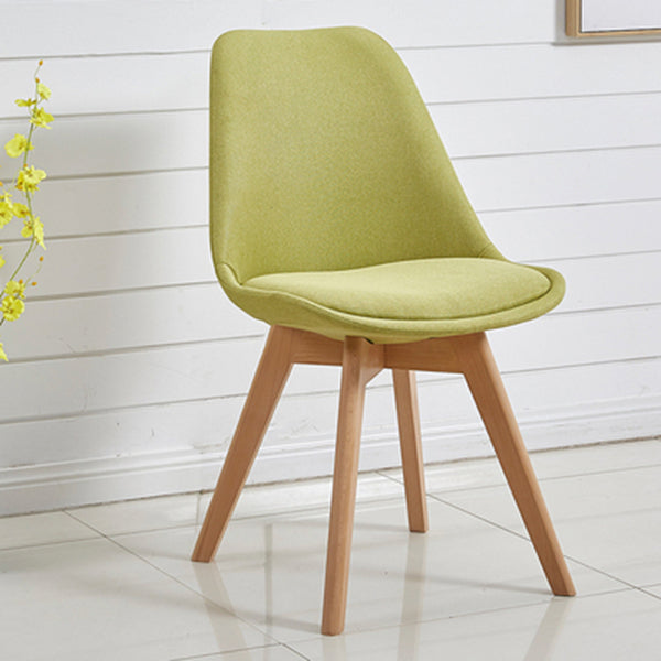 Eames Armless Dining Chairs Scandinavian Side Dining Chairs with Wood Legs Pea Green 1 Piece Clearhalo ' kitchen&dining_furn' 'Dining Chairs' 'Dining Tables & Seating' 'dining_chair' 'Furniture' 'furniture_dining_chair' 'Kitchen & Dining Furniture' 'kitchen' 4038042