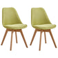 Eames Armless Dining Chairs Scandinavian Side Dining Chairs with Wood Legs Pea Green Set of 2 Clearhalo ' kitchen&dining_furn' 'Dining Chairs' 'Dining Tables & Seating' 'dining_chair' 'Furniture' 'furniture_dining_chair' 'Kitchen & Dining Furniture' 'kitchen' 4038043