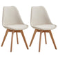 Eames Armless Dining Chairs Scandinavian Side Dining Chairs with Wood Legs Cream Set of 2 Clearhalo ' kitchen&dining_furn' 'Dining Chairs' 'Dining Tables & Seating' 'dining_chair' 'Furniture' 'furniture_dining_chair' 'Kitchen & Dining Furniture' 'kitchen' 4038046