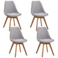 Eames Armless Dining Chairs Scandinavian Side Dining Chairs with Wood Legs Light Gray Set of 4 Clearhalo ' kitchen&dining_furn' 'Dining Chairs' 'Dining Tables & Seating' 'dining_chair' 'Furniture' 'furniture_dining_chair' 'Kitchen & Dining Furniture' 'kitchen' 4038047