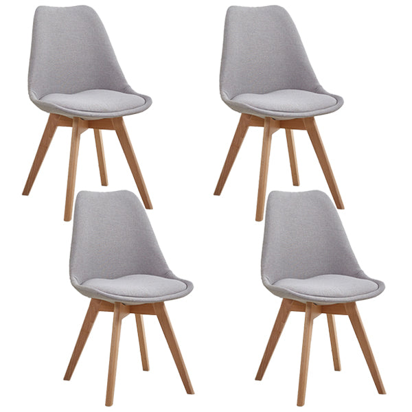 Eames Armless Dining Chairs Scandinavian Side Dining Chairs with Wood Legs Light Gray Set of 4 Clearhalo ' kitchen&dining_furn' 'Dining Chairs' 'Dining Tables & Seating' 'dining_chair' 'Furniture' 'furniture_dining_chair' 'Kitchen & Dining Furniture' 'kitchen' 4038047