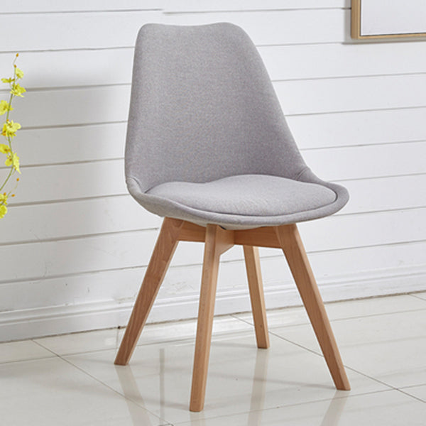 Eames Armless Dining Chairs Scandinavian Side Dining Chairs with Wood Legs Light Gray 1 Piece Clearhalo ' kitchen&dining_furn' 'Dining Chairs' 'Dining Tables & Seating' 'dining_chair' 'Furniture' 'furniture_dining_chair' 'Kitchen & Dining Furniture' 'kitchen' 4038048