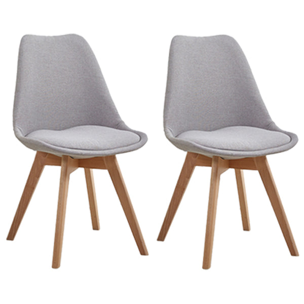 Eames Armless Dining Chairs Scandinavian Side Dining Chairs with Wood Legs Light Gray Set of 2 Clearhalo ' kitchen&dining_furn' 'Dining Chairs' 'Dining Tables & Seating' 'dining_chair' 'Furniture' 'furniture_dining_chair' 'Kitchen & Dining Furniture' 'kitchen' 4038049