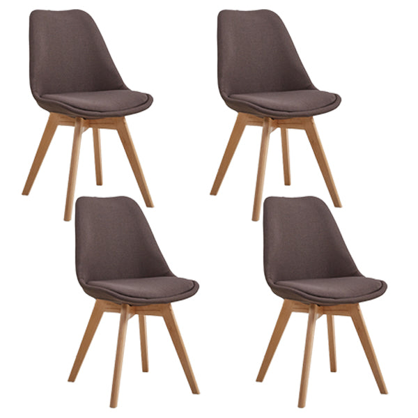 Eames Armless Dining Chairs Scandinavian Side Dining Chairs with Wood Legs Dark Brown Set of 4 Clearhalo ' kitchen&dining_furn' 'Dining Chairs' 'Dining Tables & Seating' 'dining_chair' 'Furniture' 'furniture_dining_chair' 'Kitchen & Dining Furniture' 'kitchen' 4038050