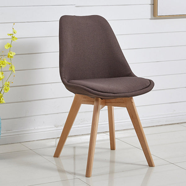 Eames Armless Dining Chairs Scandinavian Side Dining Chairs with Wood Legs Dark Brown 1 Piece Clearhalo ' kitchen&dining_furn' 'Dining Chairs' 'Dining Tables & Seating' 'dining_chair' 'Furniture' 'furniture_dining_chair' 'Kitchen & Dining Furniture' 'kitchen' 4038051