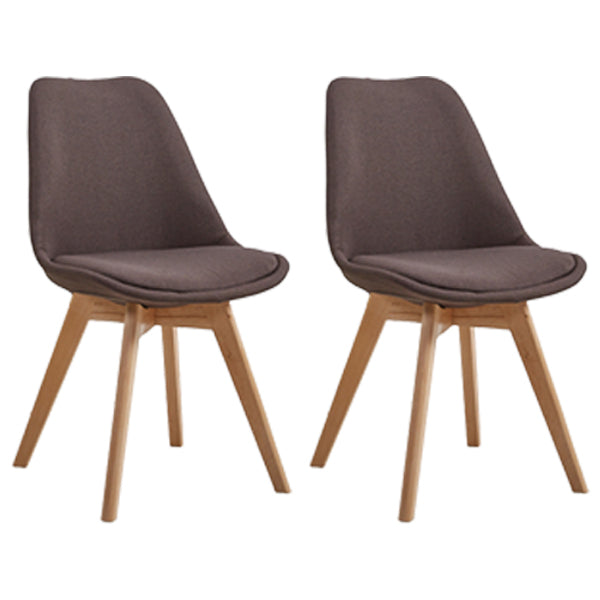 Eames Armless Dining Chairs Scandinavian Side Dining Chairs with Wood Legs Dark Brown Set of 2 Clearhalo ' kitchen&dining_furn' 'Dining Chairs' 'Dining Tables & Seating' 'dining_chair' 'Furniture' 'furniture_dining_chair' 'Kitchen & Dining Furniture' 'kitchen' 4038052