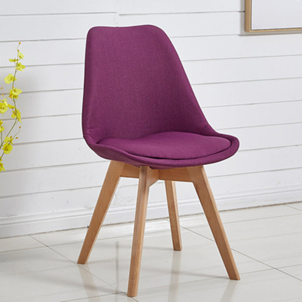 Eames Armless Dining Chairs Scandinavian Side Dining Chairs with Wood Legs Purple 1 Piece Clearhalo ' kitchen&dining_furn' 'Dining Chairs' 'Dining Tables & Seating' 'dining_chair' 'Furniture' 'furniture_dining_chair' 'Kitchen & Dining Furniture' 'kitchen' 4038054