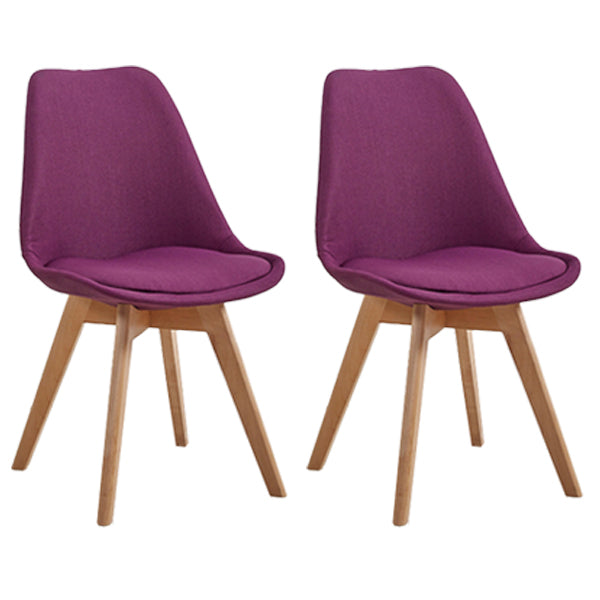 Eames Armless Dining Chairs Scandinavian Side Dining Chairs with Wood Legs Purple Set of 2 Clearhalo ' kitchen&dining_furn' 'Dining Chairs' 'Dining Tables & Seating' 'dining_chair' 'Furniture' 'furniture_dining_chair' 'Kitchen & Dining Furniture' 'kitchen' 4038055