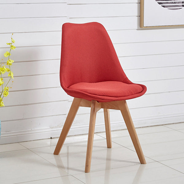 Eames Armless Dining Chairs Scandinavian Side Dining Chairs with Wood Legs Watermelon Red 1 Piece Clearhalo ' kitchen&dining_furn' 'Dining Chairs' 'Dining Tables & Seating' 'dining_chair' 'Furniture' 'furniture_dining_chair' 'Kitchen & Dining Furniture' 'kitchen' 4038060