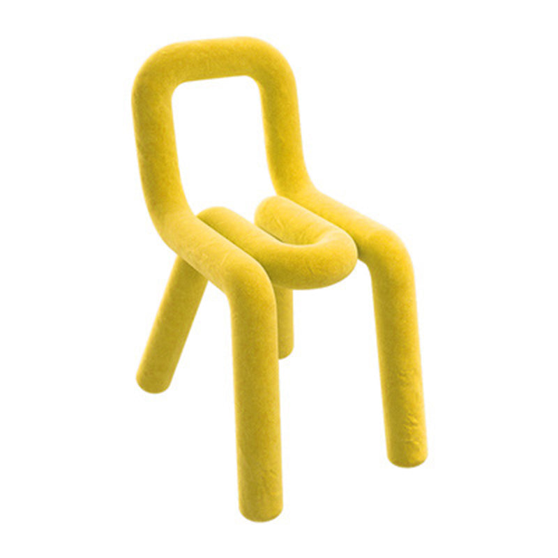Contemporary Style Velvet Chair Set Open Back Side Dining Kitchen Chairs Yellow 1 Piece Clearhalo ' kitchen&dining_furn' 'Dining Chairs' 'Dining Tables & Seating' 'dining_chair' 'furn' 'furn_dining_chair' 'Furniture' 'furniture_dining_chair' 'Kitchen & Dining Furniture' 'kitchen' 4038066