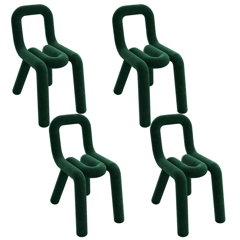 Contemporary Style Velvet Chair Set Open Back Side Dining Kitchen Chairs Blackish Green 4 Piece Set Clearhalo ' kitchen&dining_furn' 'Dining Chairs' 'Dining Tables & Seating' 'dining_chair' 'furn' 'furn_dining_chair' 'Furniture' 'furniture_dining_chair' 'Kitchen & Dining Furniture' 'kitchen' 4038075