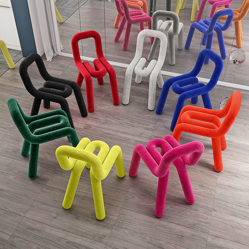 Contemporary Style Velvet Chair Set Open Back Side Dining Kitchen Chairs Clearhalo ' kitchen&dining_furn' 'Dining Chairs' 'Dining Tables & Seating' 'dining_chair' 'furn' 'furn_dining_chair' 'Furniture' 'furniture_dining_chair' 'Kitchen & Dining Furniture' 'kitchen' 4038076